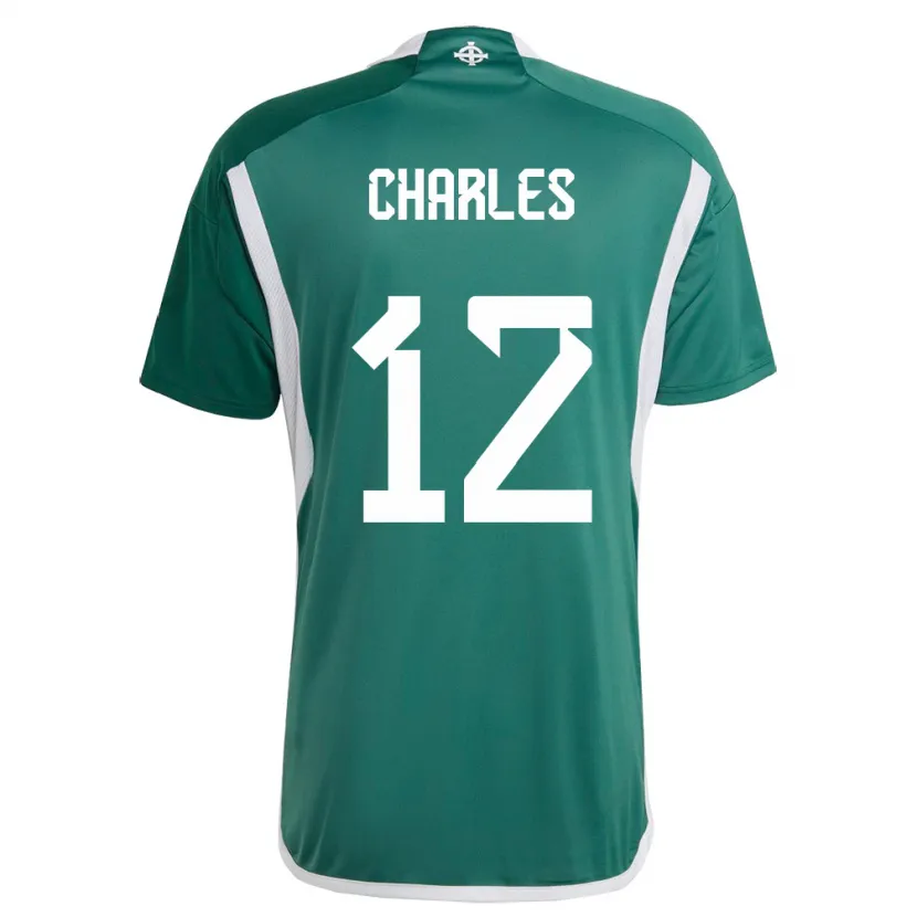 Danxen Mujer Camiseta Irlanda Del Norte Pierce Charles #12 Verde 1ª Equipación 24-26 La Camisa México
