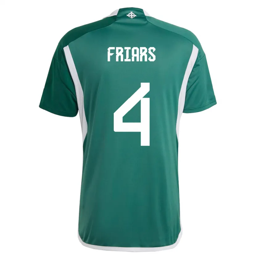 Danxen Mujer Camiseta Irlanda Del Norte Alfie Friars #4 Verde 1ª Equipación 24-26 La Camisa México