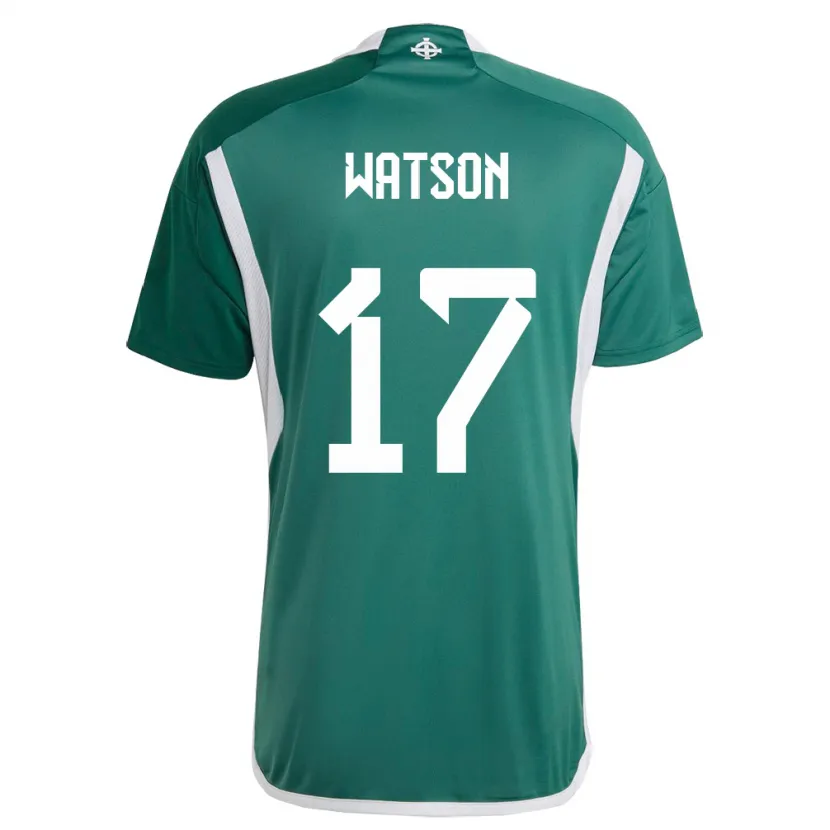 Danxen Mujer Camiseta Irlanda Del Norte Alex Watson #17 Verde 1ª Equipación 24-26 La Camisa México