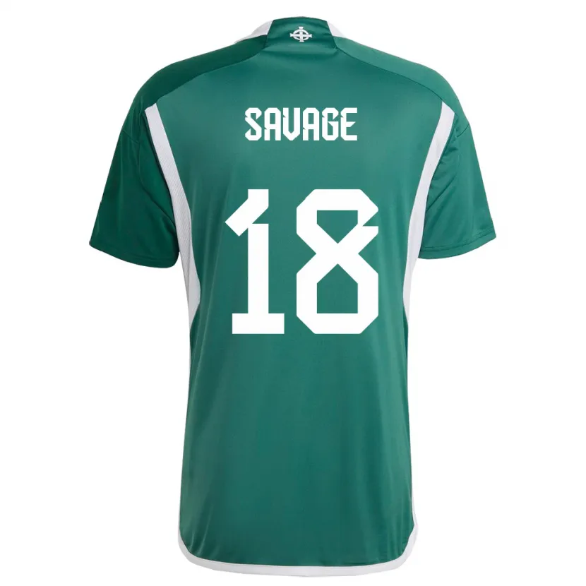 Danxen Mujer Camiseta Irlanda Del Norte Troy Savage #18 Verde 1ª Equipación 24-26 La Camisa México