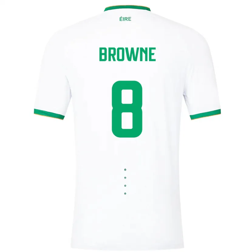 Danxen Mujer Camiseta Irlanda Alan Browne #8 Blanco 2ª Equipación 24-26 La Camisa México
