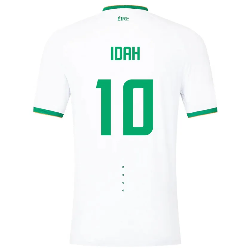 Danxen Mujer Camiseta Irlanda Adam Idah #10 Blanco 2ª Equipación 24-26 La Camisa México