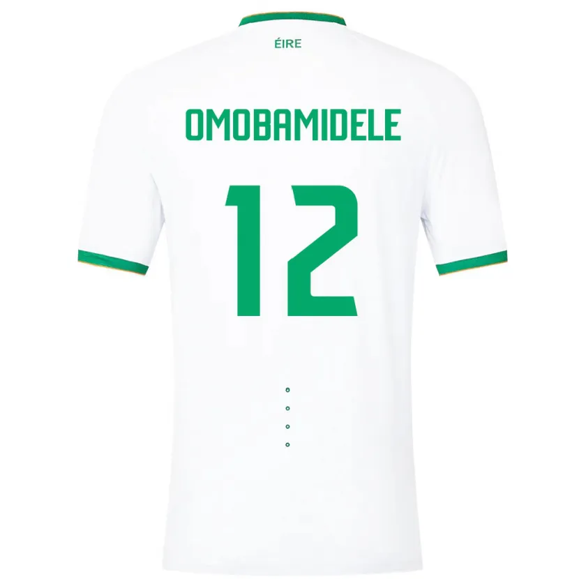 Danxen Mujer Camiseta Irlanda Andrew Omobamidele #12 Blanco 2ª Equipación 24-26 La Camisa México