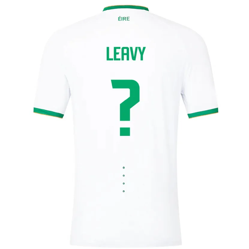 Danxen Mujer Camiseta Irlanda Kian Leavy #0 Blanco 2ª Equipación 24-26 La Camisa México
