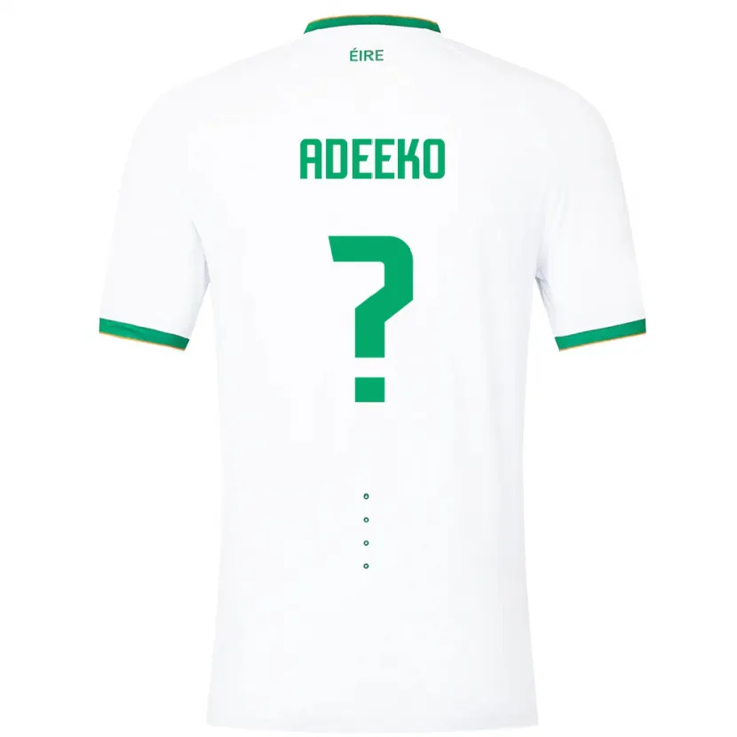 Danxen Mujer Camiseta Irlanda Baba Adeeko #0 Blanco 2ª Equipación 24-26 La Camisa México