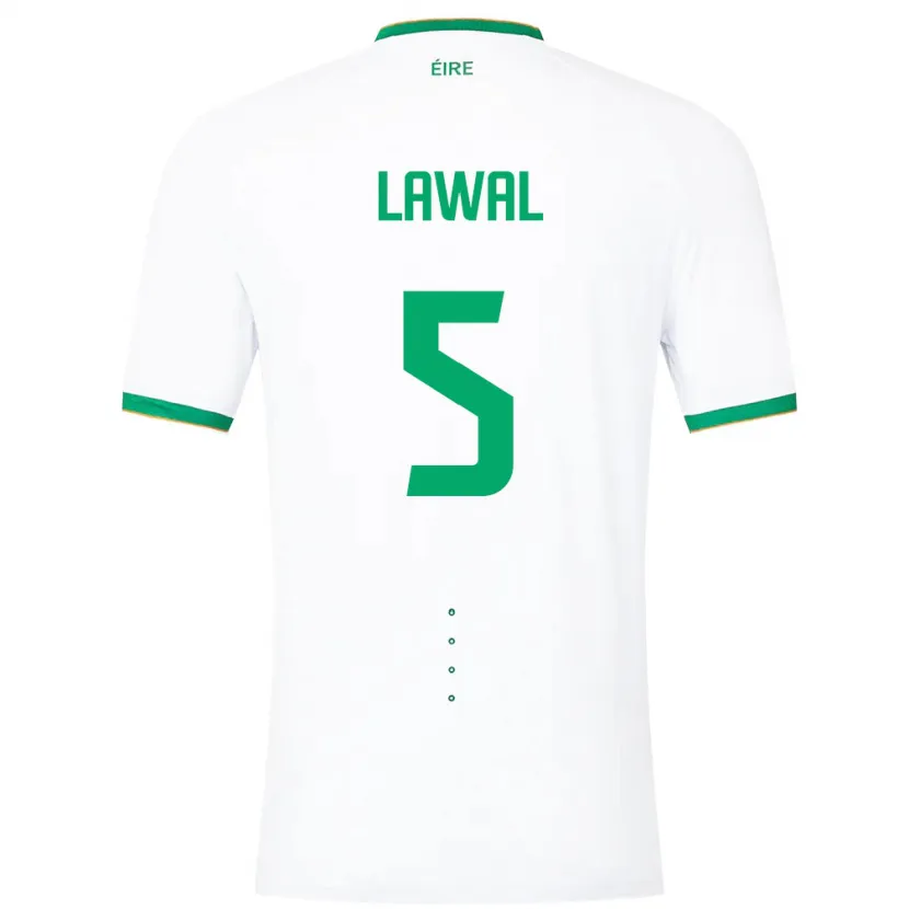 Danxen Mujer Camiseta Irlanda Bosun Lawal #5 Blanco 2ª Equipación 24-26 La Camisa México