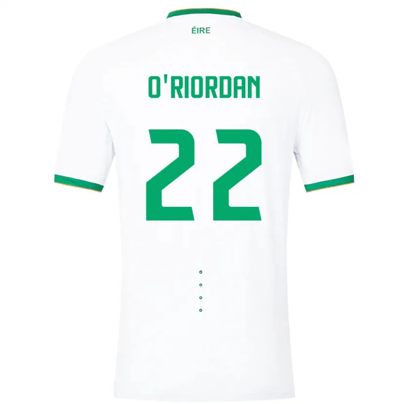 Danxen Mujer Camiseta Irlanda Connor O'riordan #22 Blanco 2ª Equipación 24-26 La Camisa México