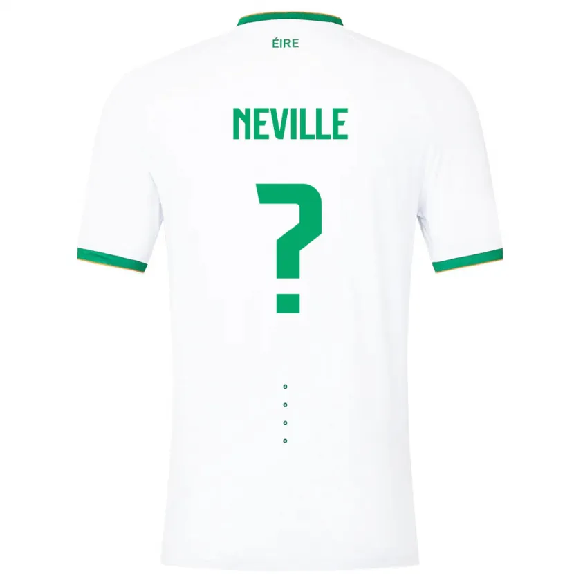 Danxen Mujer Camiseta Irlanda Harvey Neville #0 Blanco 2ª Equipación 24-26 La Camisa México