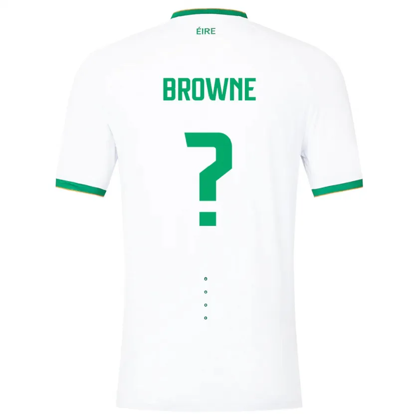Danxen Mujer Camiseta Irlanda Luke Browne #0 Blanco 2ª Equipación 24-26 La Camisa México