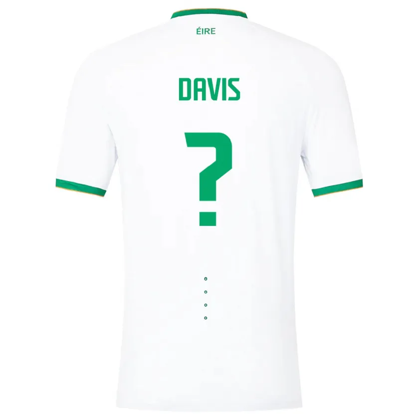 Danxen Mujer Camiseta Irlanda Warren Davis #0 Blanco 2ª Equipación 24-26 La Camisa México