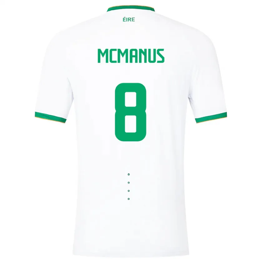 Danxen Mujer Camiseta Irlanda James Mcmanus #8 Blanco 2ª Equipación 24-26 La Camisa México