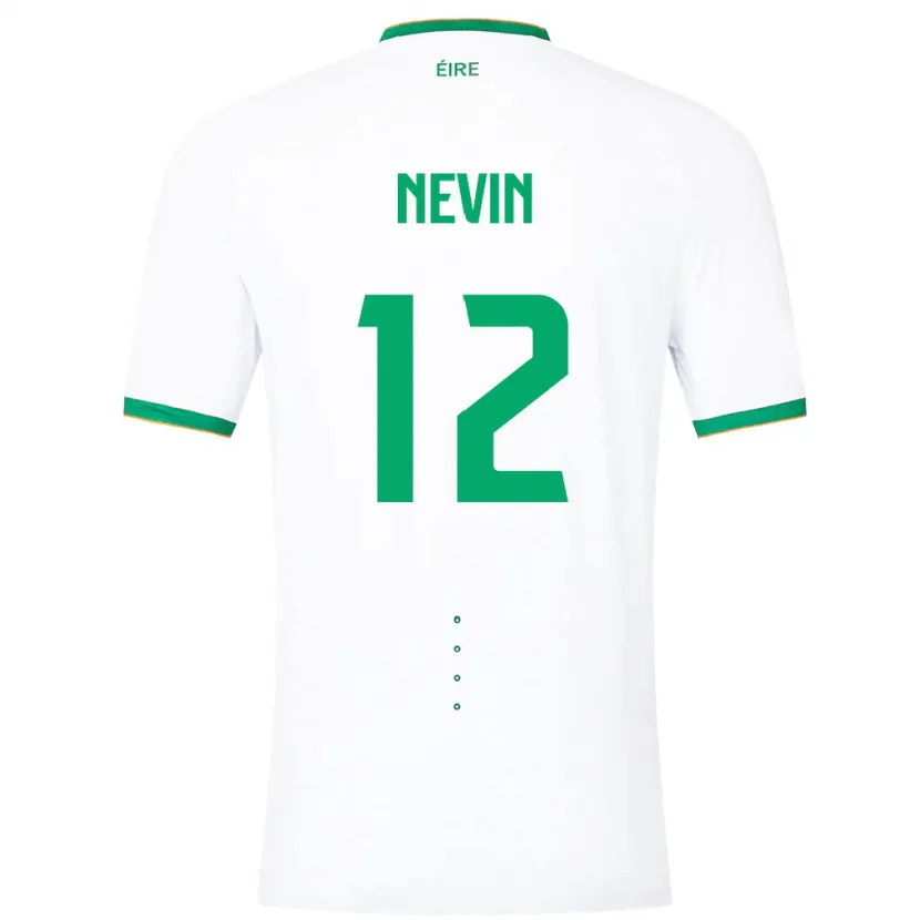 Danxen Mujer Camiseta Irlanda Harry Nevin #12 Blanco 2ª Equipación 24-26 La Camisa México
