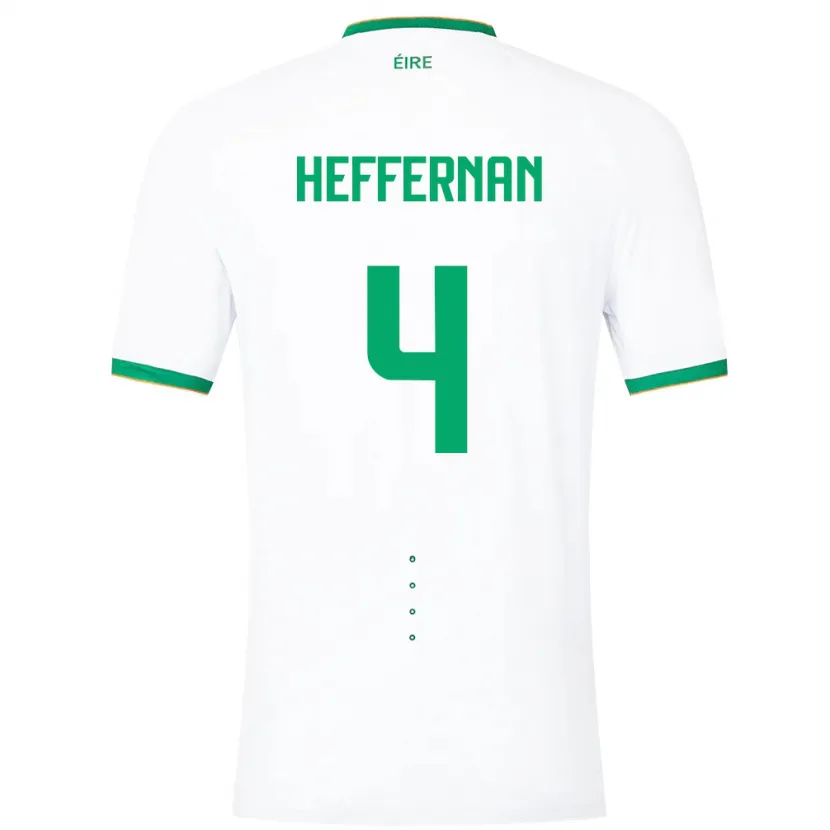 Danxen Mujer Camiseta Irlanda Cathal Heffernan #4 Blanco 2ª Equipación 24-26 La Camisa México