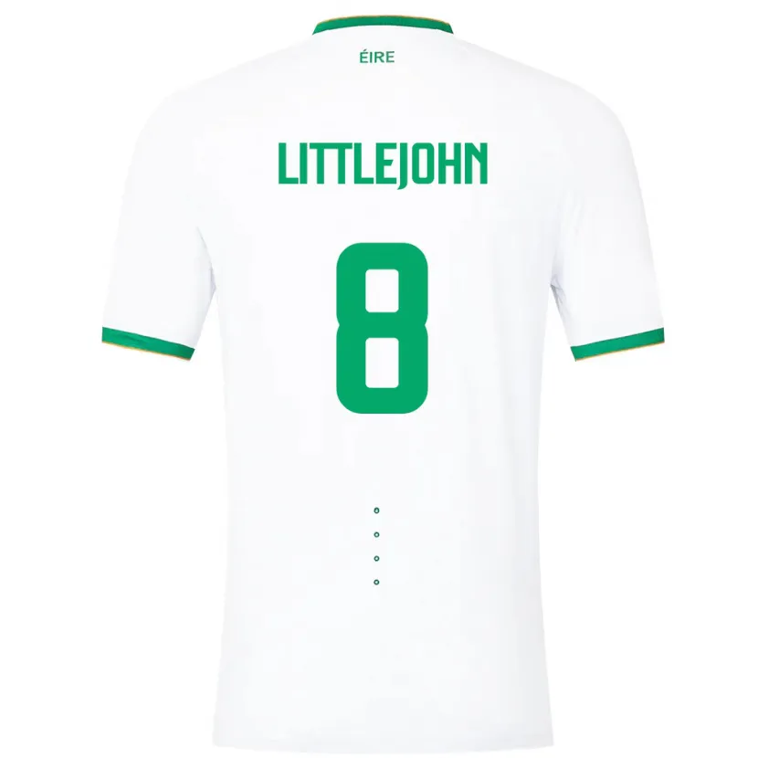 Danxen Mujer Camiseta Irlanda Ruesha Littlejohn #8 Blanco 2ª Equipación 24-26 La Camisa México