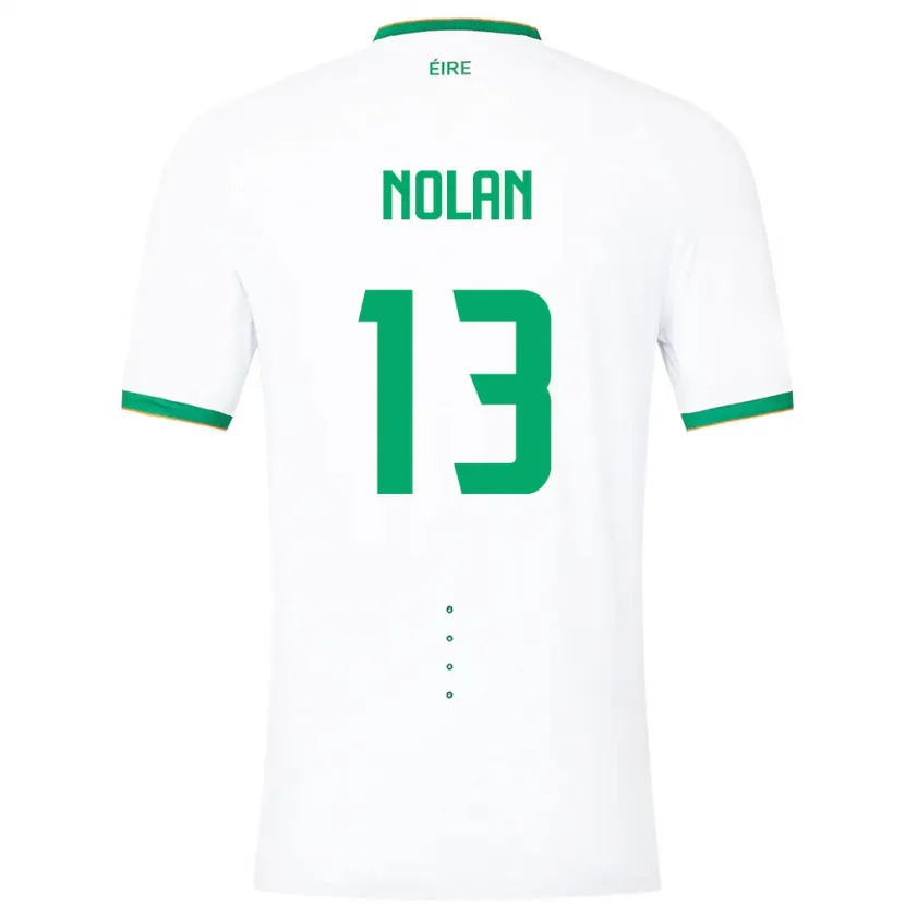 Danxen Mujer Camiseta Irlanda Hayley Nolan #13 Blanco 2ª Equipación 24-26 La Camisa México