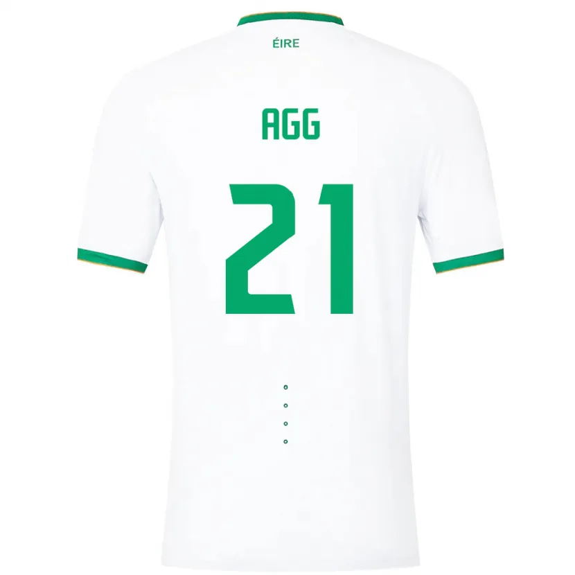 Danxen Mujer Camiseta Irlanda Lily Agg #21 Blanco 2ª Equipación 24-26 La Camisa México
