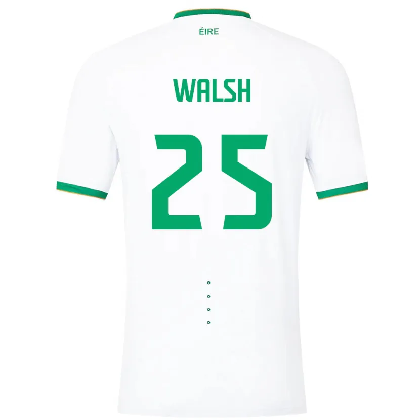 Danxen Mujer Camiseta Irlanda Megan Walsh #25 Blanco 2ª Equipación 24-26 La Camisa México