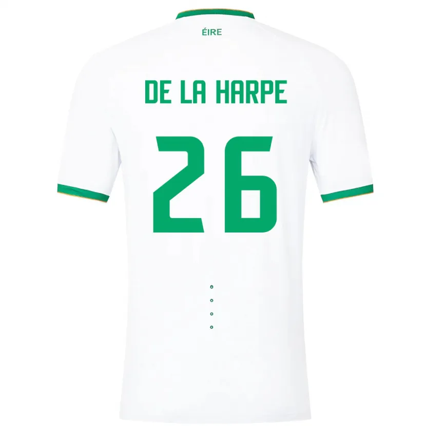 Danxen Mujer Camiseta Irlanda Deborah-Anne De La Harpe #26 Blanco 2ª Equipación 24-26 La Camisa México