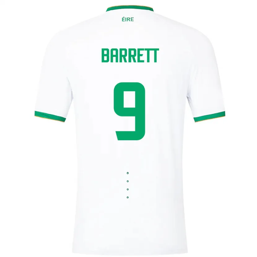 Danxen Mujer Camiseta Irlanda Amber Barrett #9 Blanco 2ª Equipación 24-26 La Camisa México