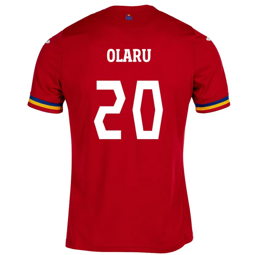 Danxen Mujer Camiseta Rumania Darius Olaru #20 Rojo 2ª Equipación 24-26 La Camisa México