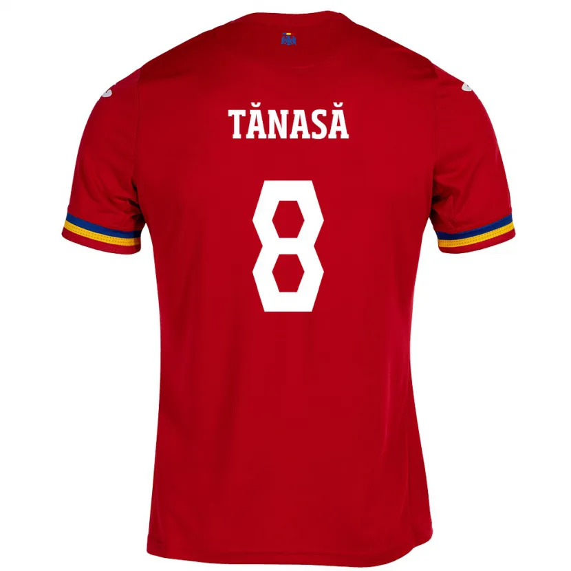 Danxen Mujer Camiseta Rumania Răzvan Tănasă #8 Rojo 2ª Equipación 24-26 La Camisa México