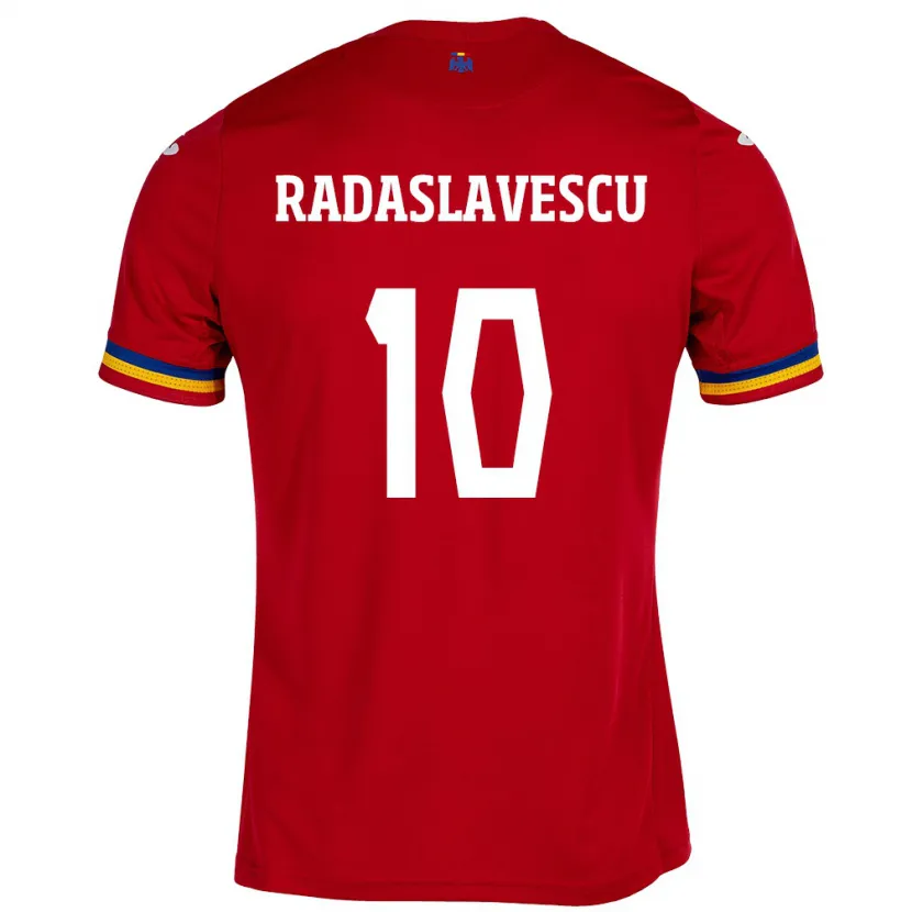 Danxen Mujer Camiseta Rumania Eduard Radaslavescu #10 Rojo 2ª Equipación 24-26 La Camisa México