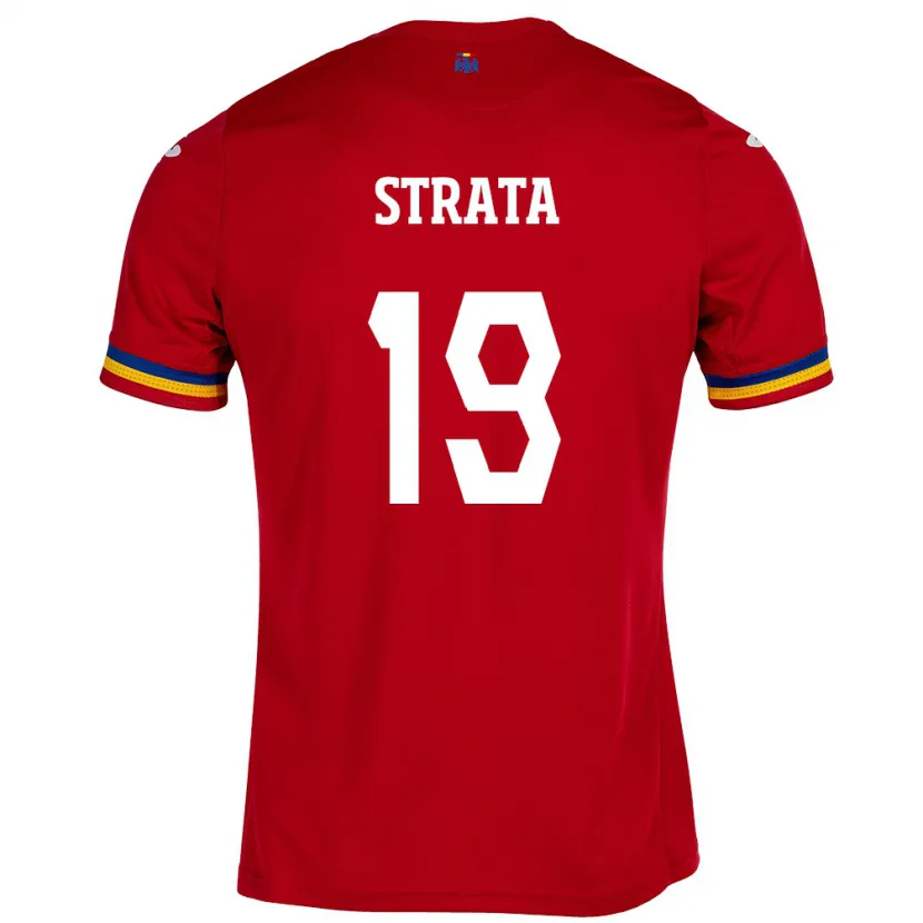 Danxen Mujer Camiseta Rumania Tony Strata #19 Rojo 2ª Equipación 24-26 La Camisa México