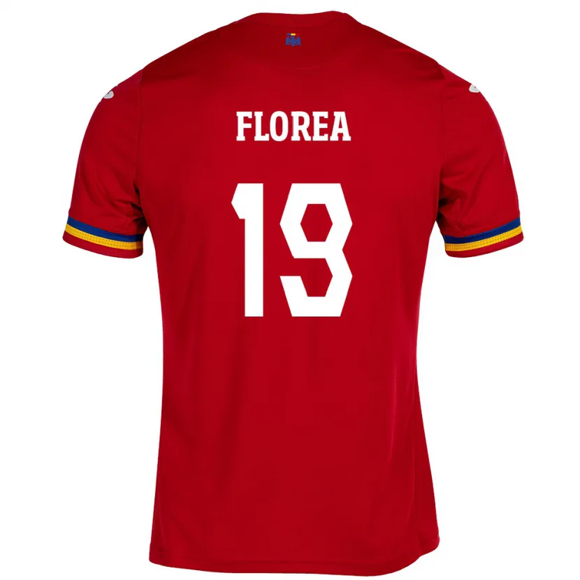 Danxen Mujer Camiseta Rumania Răzvan Florea #19 Rojo 2ª Equipación 24-26 La Camisa México