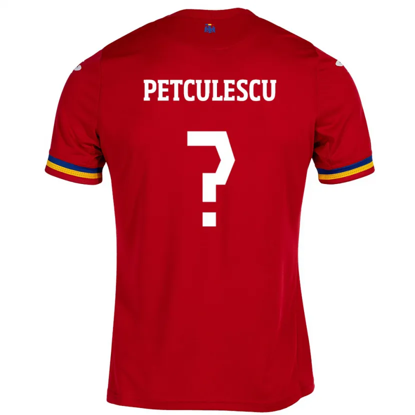 Danxen Mujer Camiseta Rumania Robert Petculescu #0 Rojo 2ª Equipación 24-26 La Camisa México