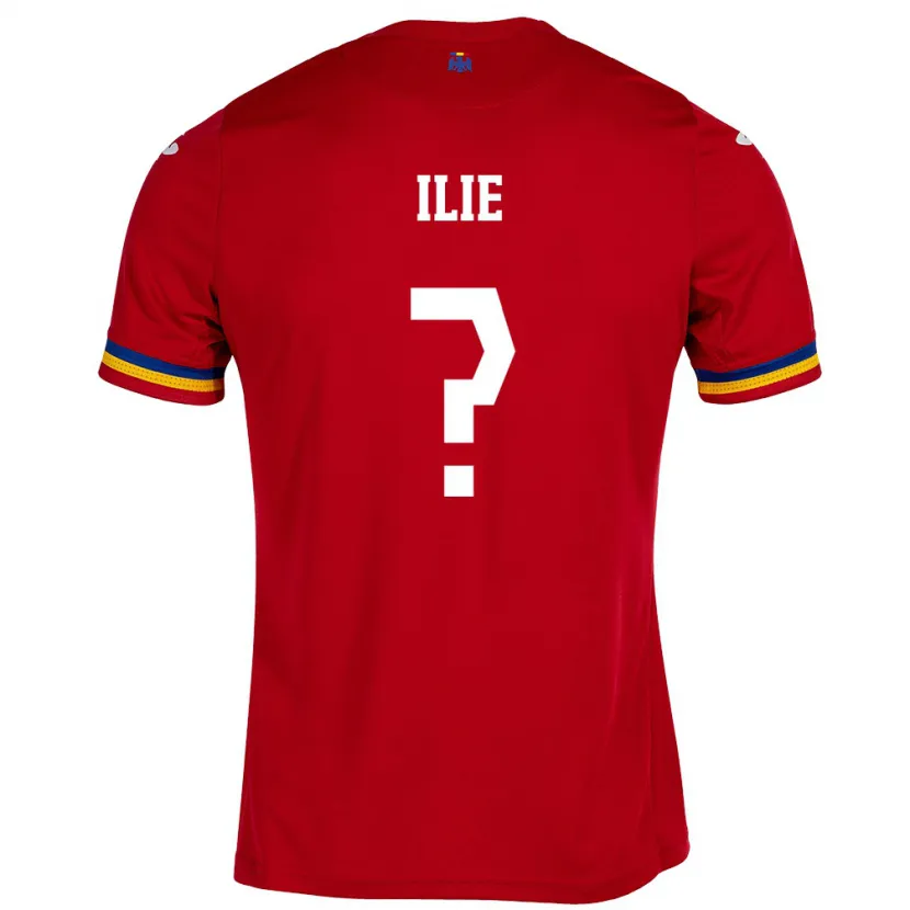 Danxen Mujer Camiseta Rumania Mario Ilie #0 Rojo 2ª Equipación 24-26 La Camisa México