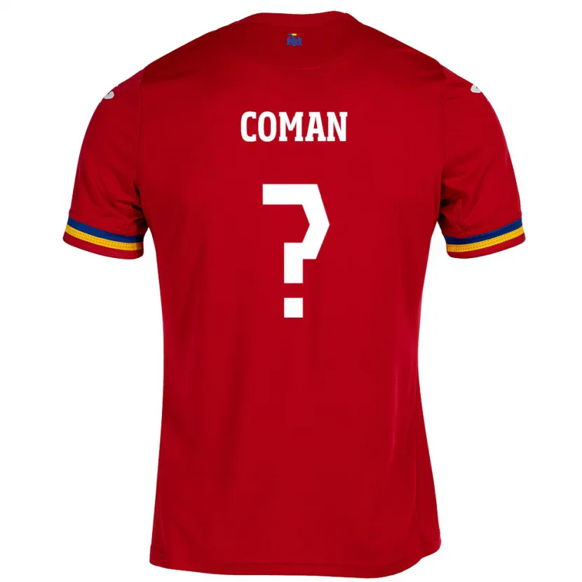 Danxen Mujer Camiseta Rumania Rareș Coman #0 Rojo 2ª Equipación 24-26 La Camisa México