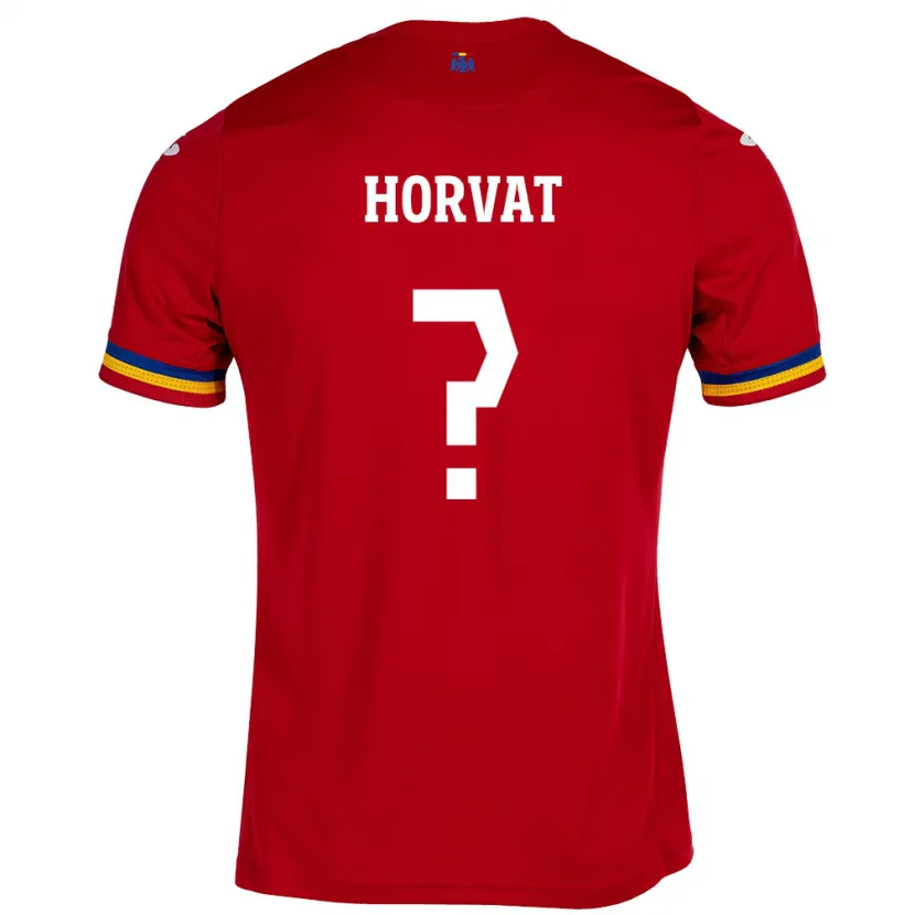 Danxen Mujer Camiseta Rumania Eneas Horvat #0 Rojo 2ª Equipación 24-26 La Camisa México