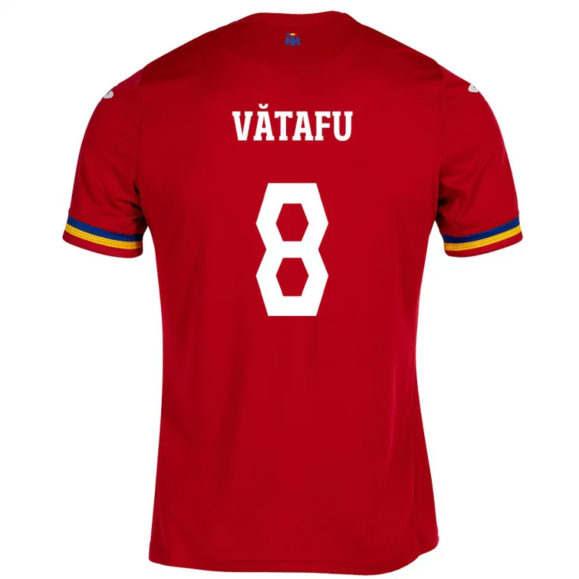 Danxen Mujer Camiseta Rumania Ștefania Vătafu #8 Rojo 2ª Equipación 24-26 La Camisa México