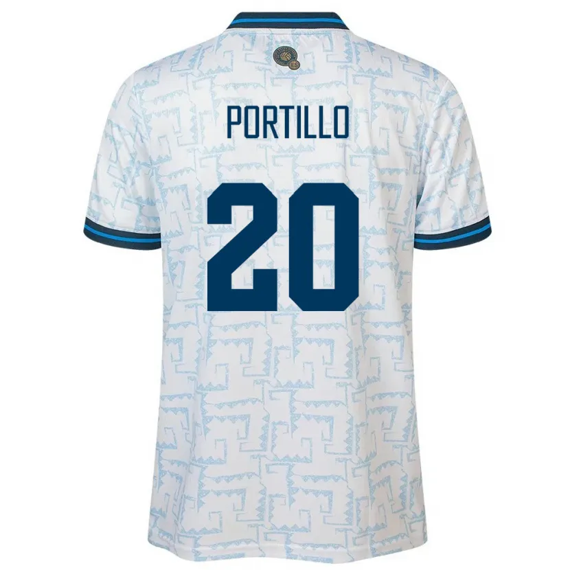 Danxen Mujer Camiseta El Salvador Isaac Portillo #20 Blanco 2ª Equipación 24-26 La Camisa México