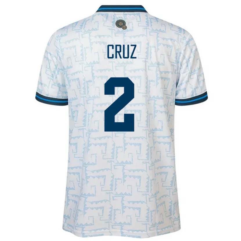 Danxen Mujer Camiseta El Salvador Melvin Cruz #2 Blanco 2ª Equipación 24-26 La Camisa México