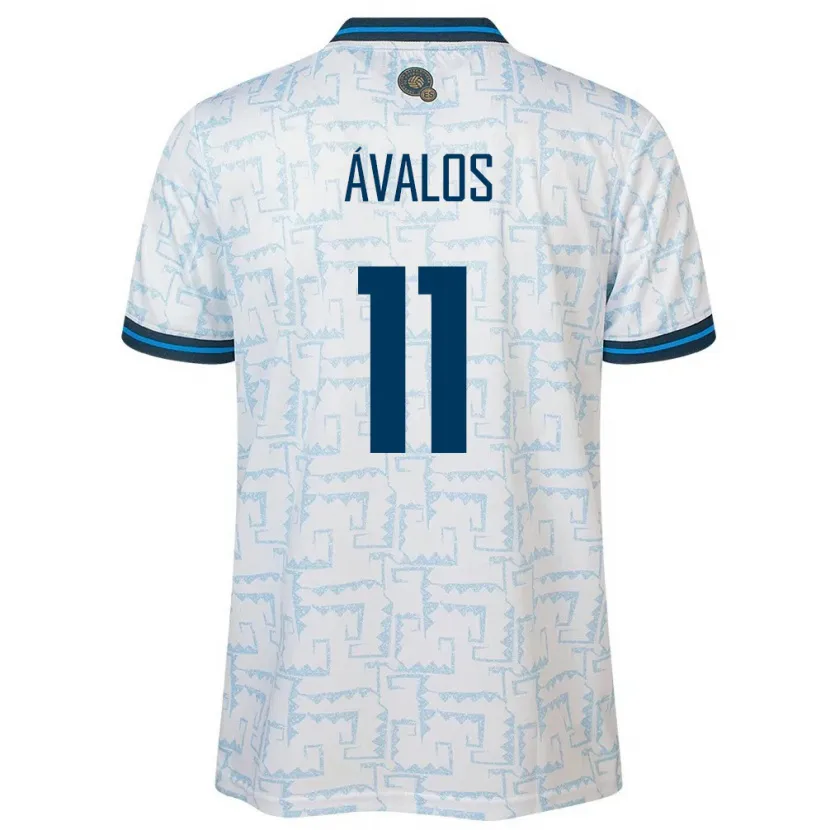Danxen Mujer Camiseta El Salvador Raúl Ávalos #11 Blanco 2ª Equipación 24-26 La Camisa México