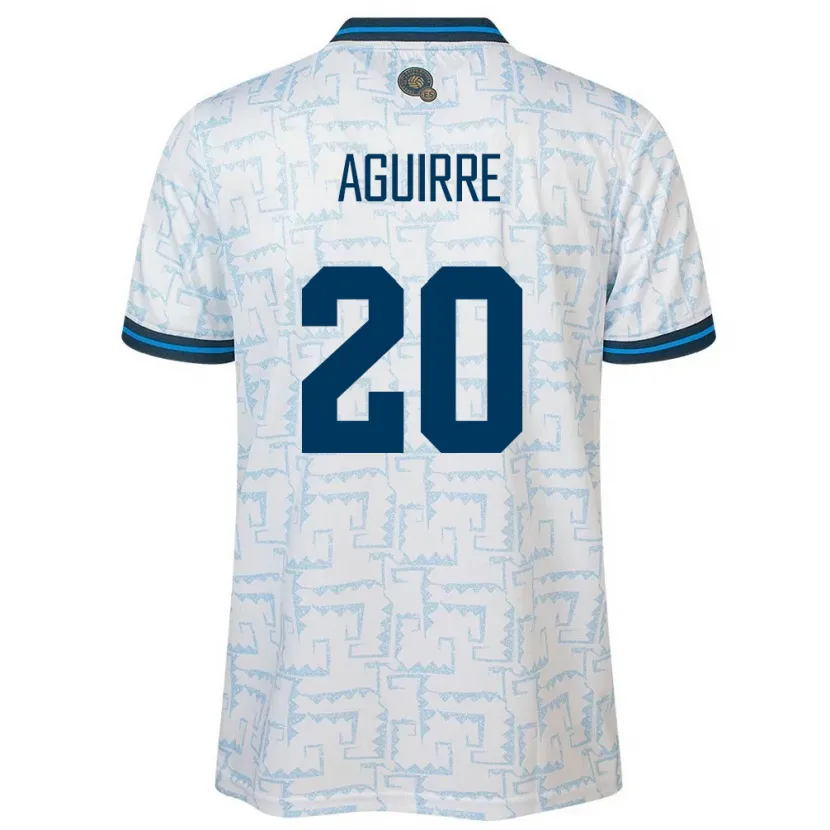 Danxen Mujer Camiseta El Salvador Jonathan Aguirre #20 Blanco 2ª Equipación 24-26 La Camisa México