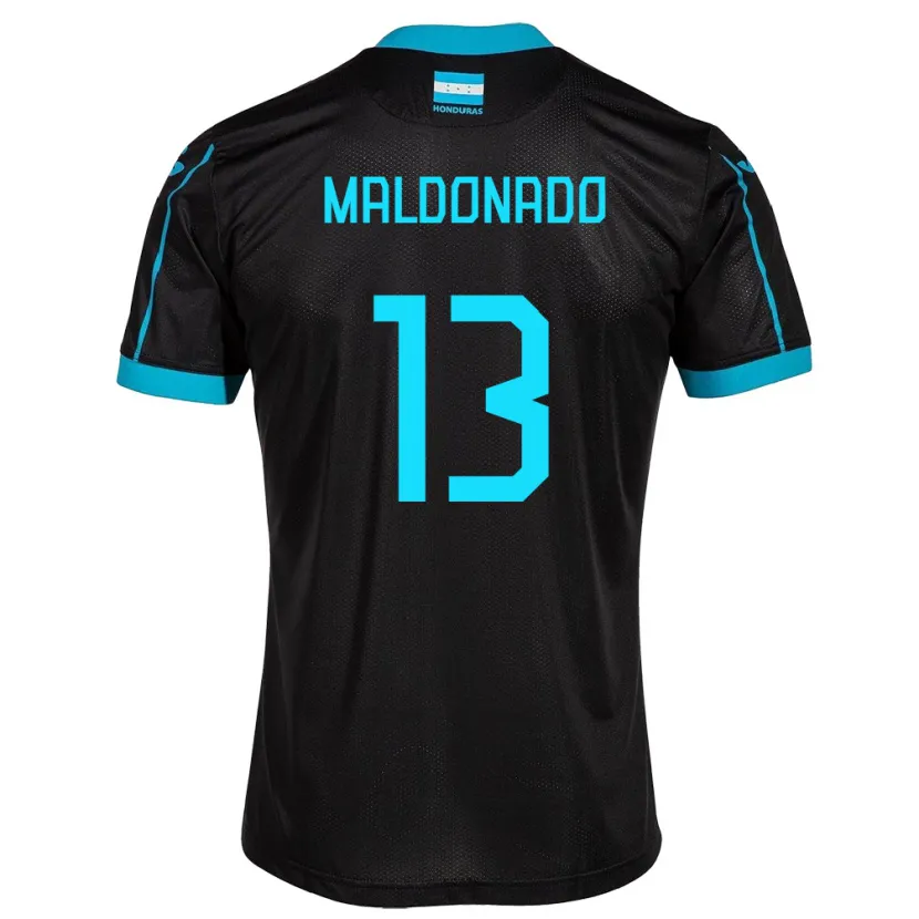 Danxen Mujer Camiseta Honduras Edwin Maldonado #13 Negro 2ª Equipación 24-26 La Camisa México