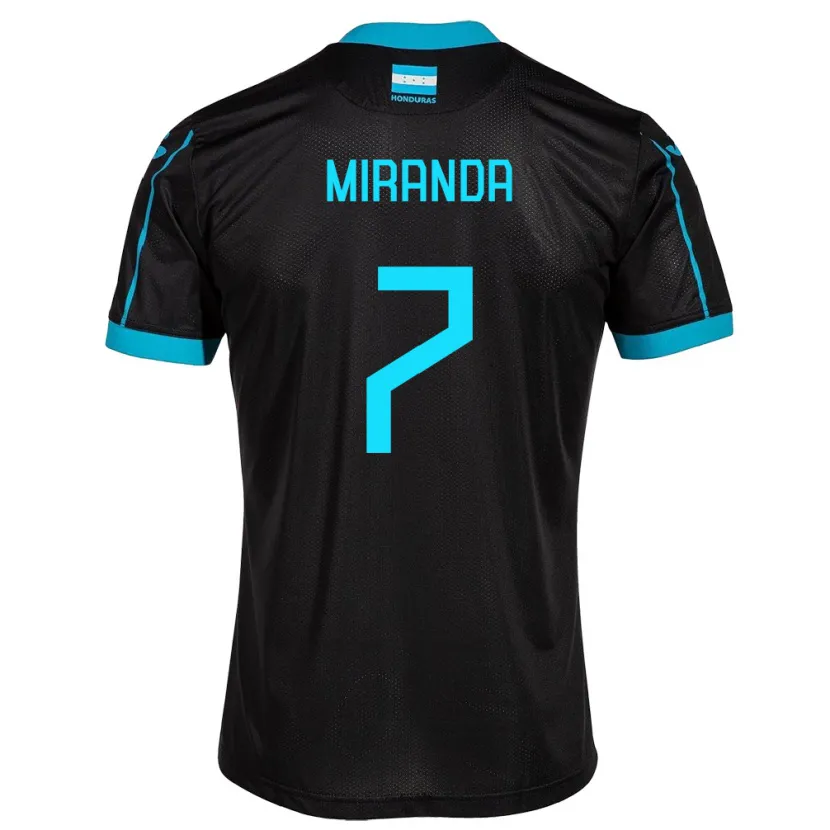 Danxen Mujer Camiseta Honduras Jeffry Miranda #7 Negro 2ª Equipación 24-26 La Camisa México