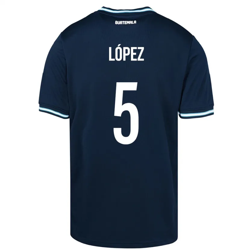 Danxen Mujer Camiseta Guatemala Jeffery López #5 Azul 2ª Equipación 24-26 La Camisa México