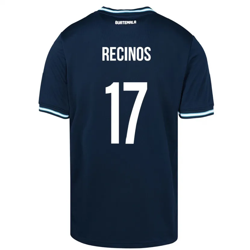 Danxen Mujer Camiseta Guatemala Antony Recinos #17 Azul 2ª Equipación 24-26 La Camisa México