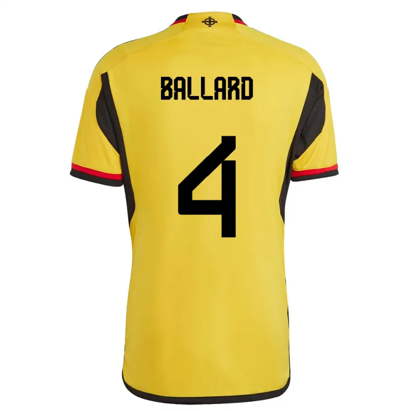 Danxen Mujer Camiseta Irlanda Del Norte Daniel Ballard #4 Blanco 2ª Equipación 24-26 La Camisa México
