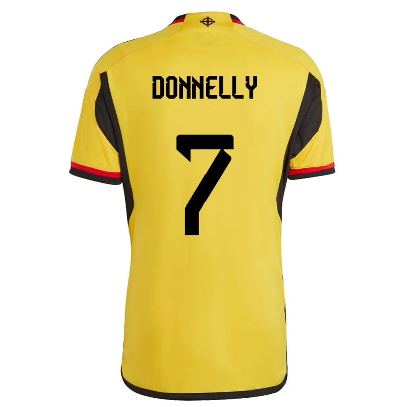 Danxen Mujer Camiseta Irlanda Del Norte Caolan Donnelly #7 Blanco 2ª Equipación 24-26 La Camisa México