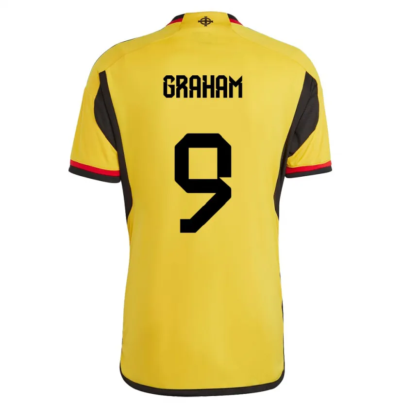Danxen Mujer Camiseta Irlanda Del Norte Braiden Graham #9 Blanco 2ª Equipación 24-26 La Camisa México
