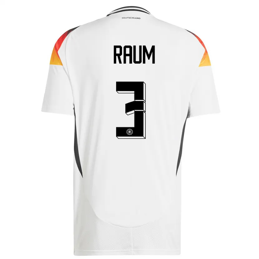 Danxen Niño Camiseta Alemania David Raum #3 Blanco 1ª Equipación 24-26 La Camisa México