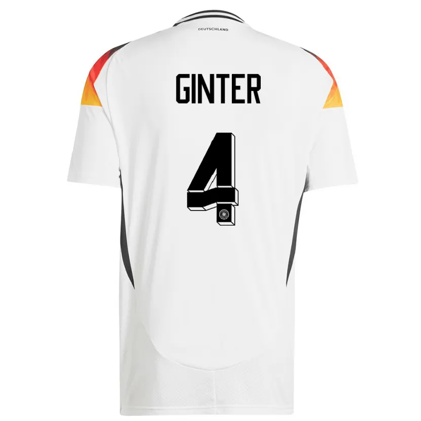 Danxen Niño Camiseta Alemania Matthias Ginter #4 Blanco 1ª Equipación 24-26 La Camisa México