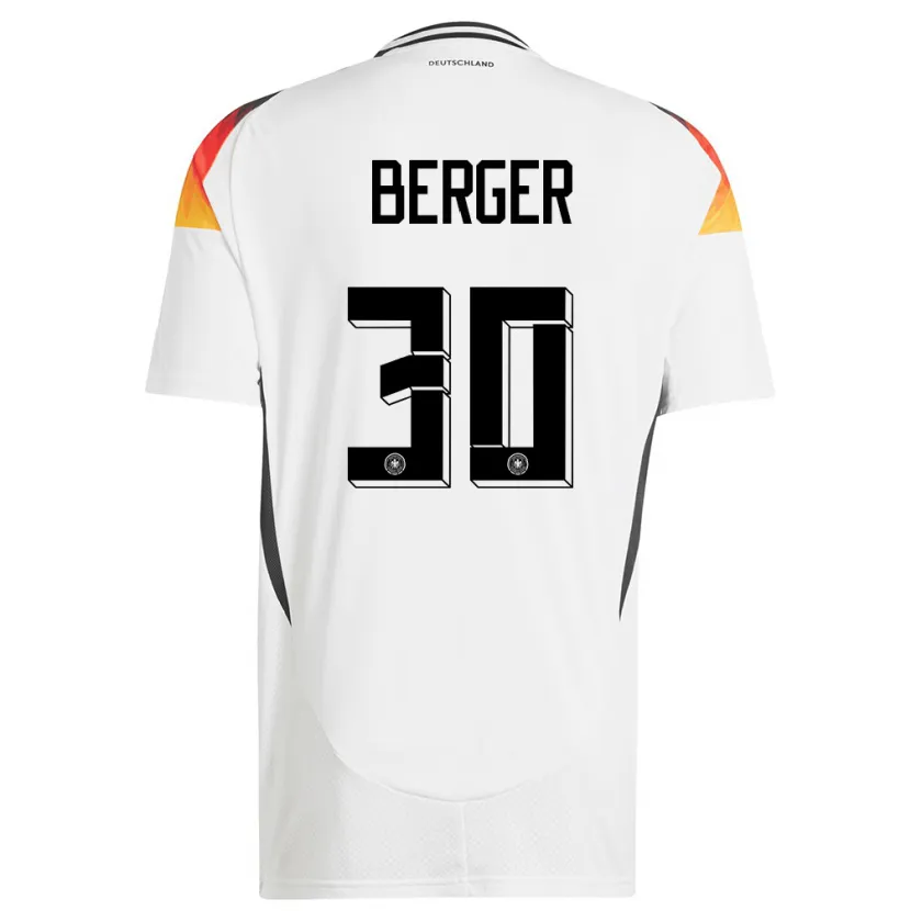 Danxen Niño Camiseta Alemania Ann Katrin Berger #30 Blanco 1ª Equipación 24-26 La Camisa México