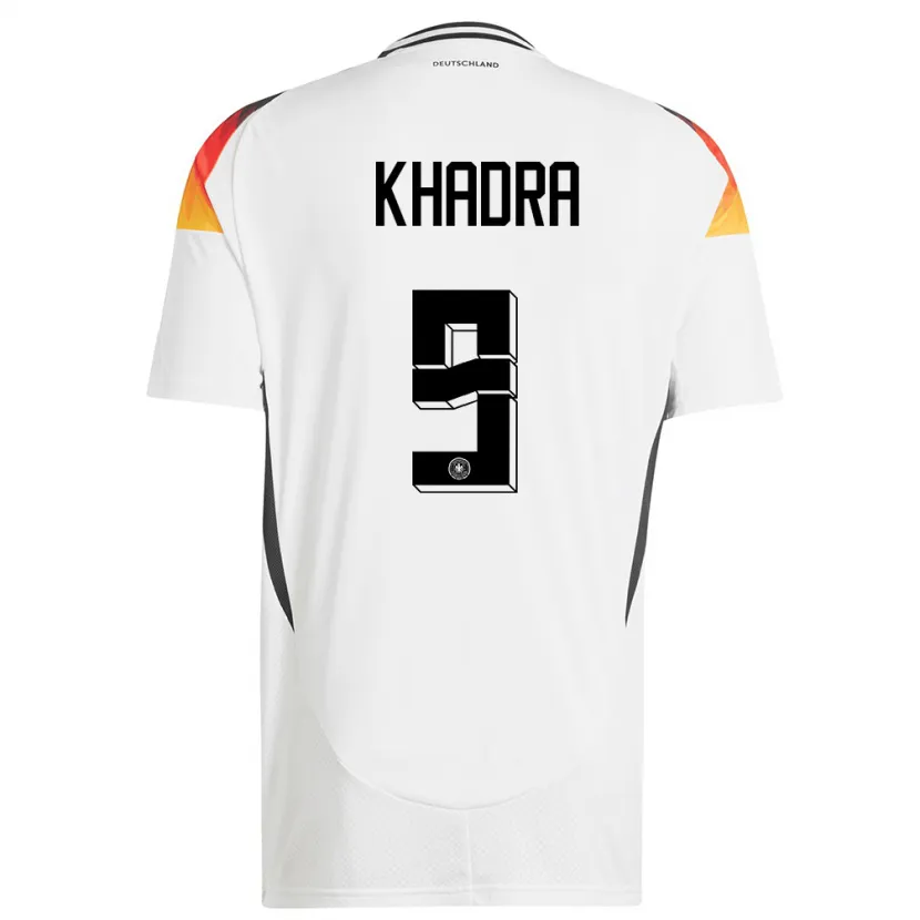 Danxen Niño Camiseta Alemania Reda Khadra #9 Blanco 1ª Equipación 24-26 La Camisa México
