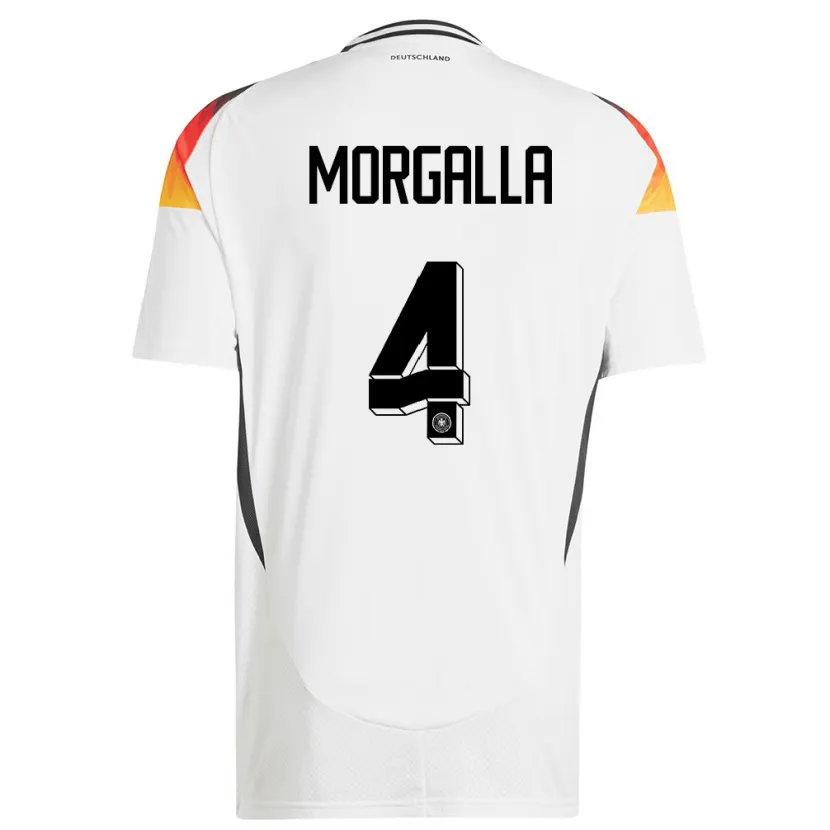 Danxen Niño Camiseta Alemania Leandro Morgalla #4 Blanco 1ª Equipación 24-26 La Camisa México