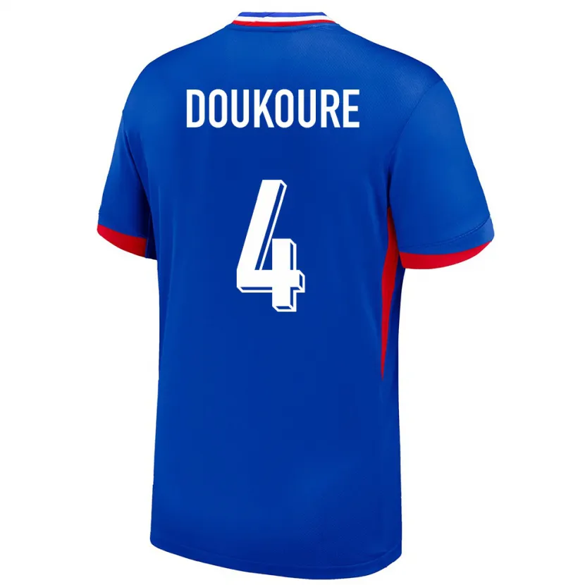 Danxen Niño Camiseta Francia Ismael Doukoure #4 Azul 1ª Equipación 24-26 La Camisa México
